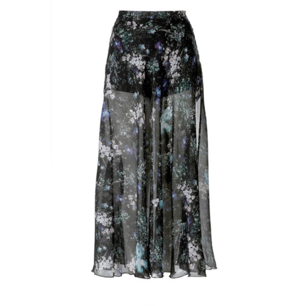 Topshop Petite Dark Floral Maxi Skirt